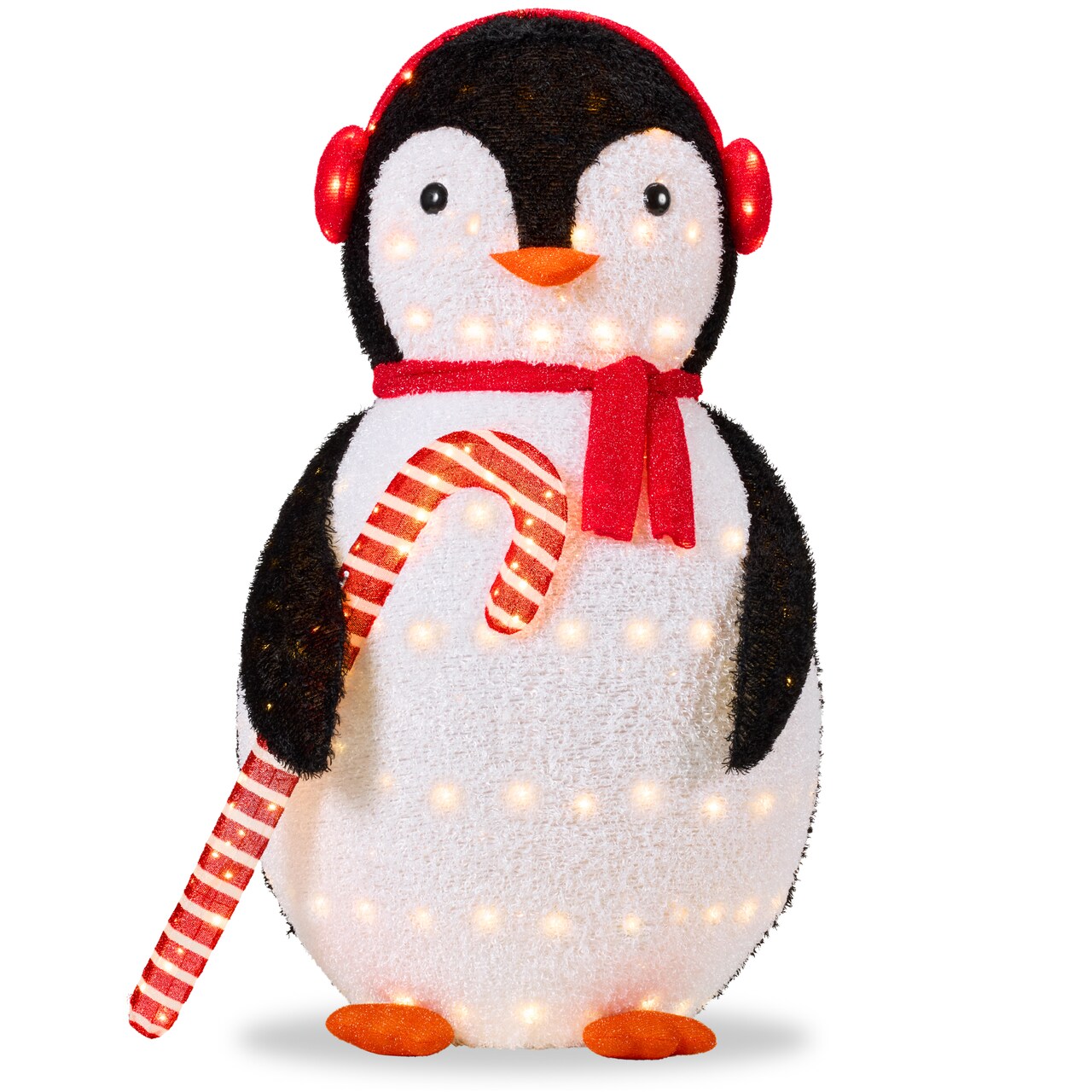 Best Choice Products 5ft Lighted Pop-Up Penguin, Large Yard Outdoor Christmas Decoration w/ LED Lights - Red and White